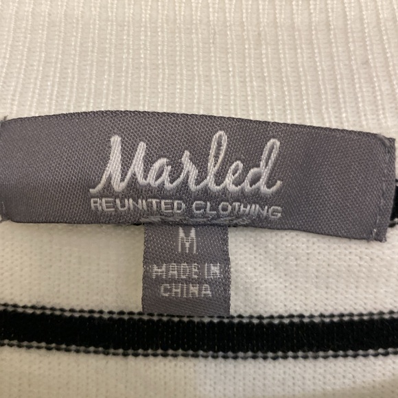 Christmas Holiday White and Black Striped Sweater - Picture 4 of 7